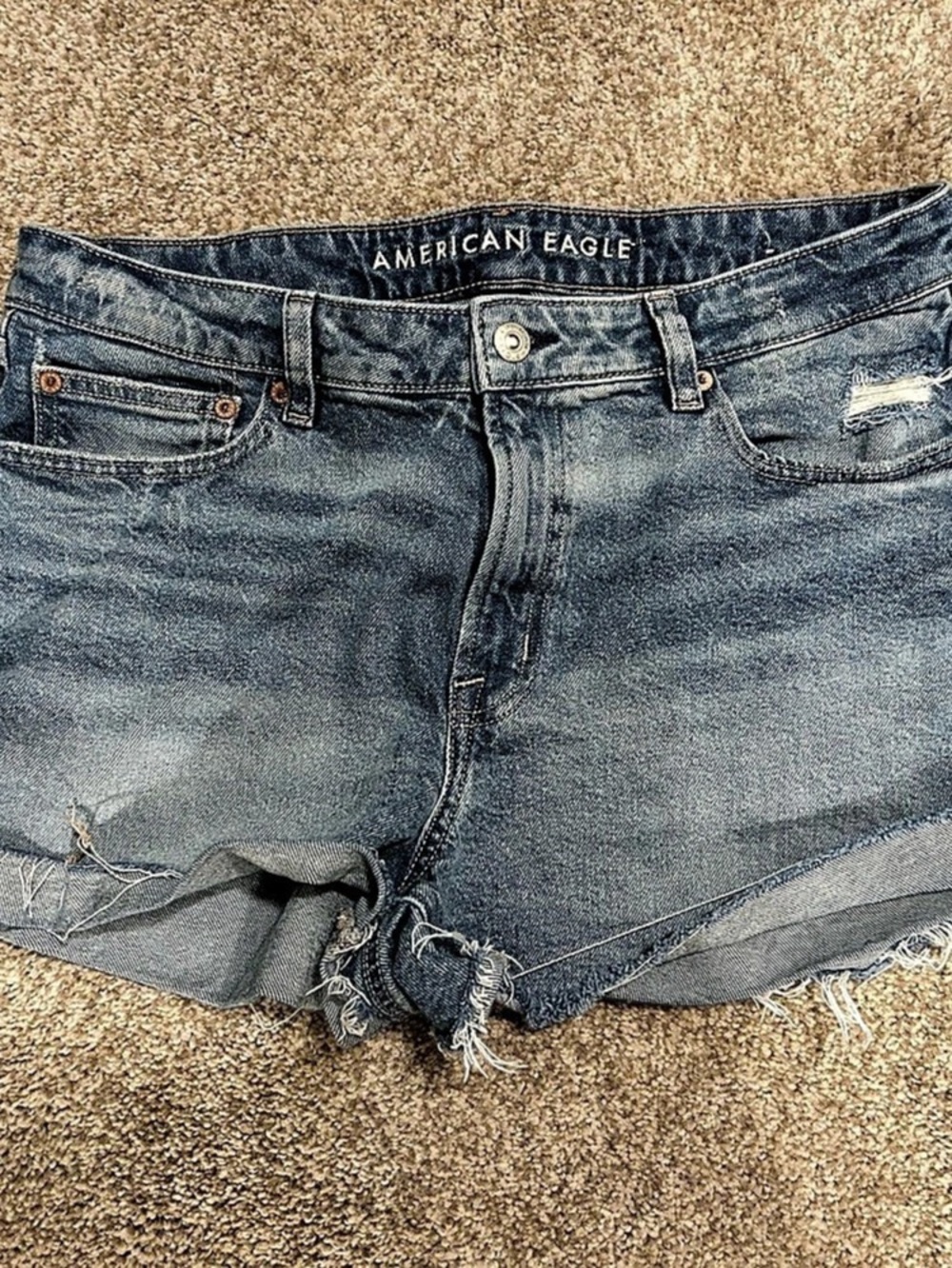 American Eagle Low-Rise Stretch Perfect Shortie Denim Jean Shorts